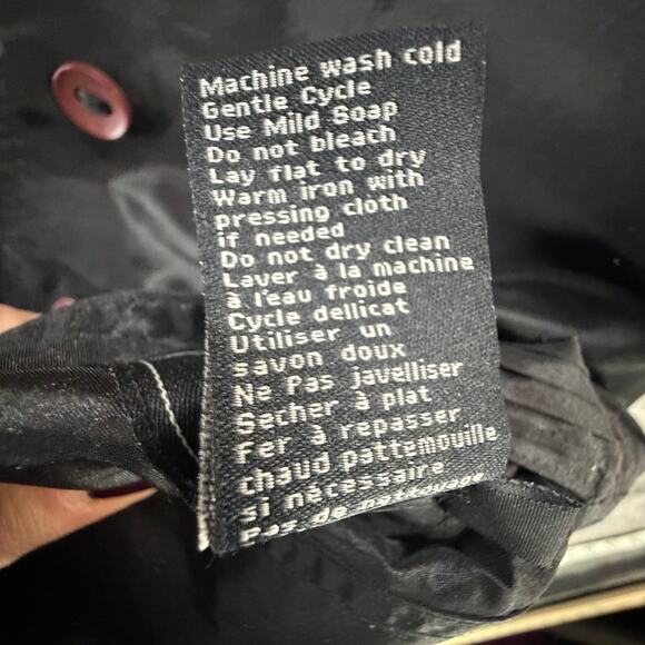 Ubu Reversible Parisian Opera Raincoat Small Black Red iridescent Pleated Hooded - Picture 14 of 15